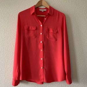 LOFT Coral Utility Blouse